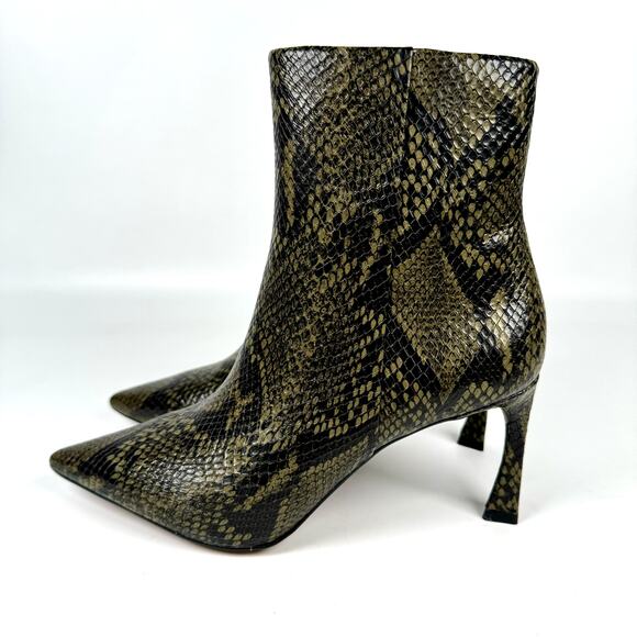 NEW in Box BCBGMAXAZRIA PIA Green Snakeskin Leather Booties Size 7.5M - Picture 6 of 11